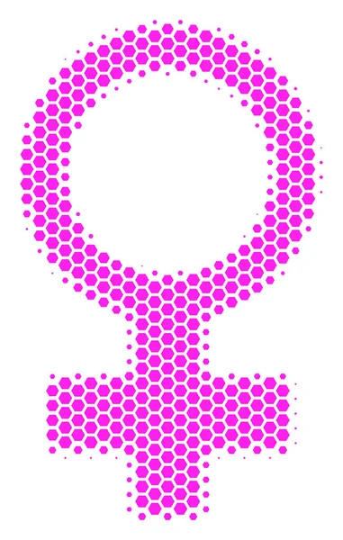 Hexagon Halftone Venus symbol – Stock-vektor