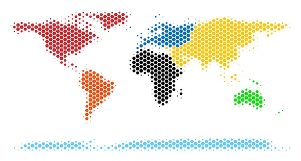 Altıgen noktalı resim dünya kıta Haritası