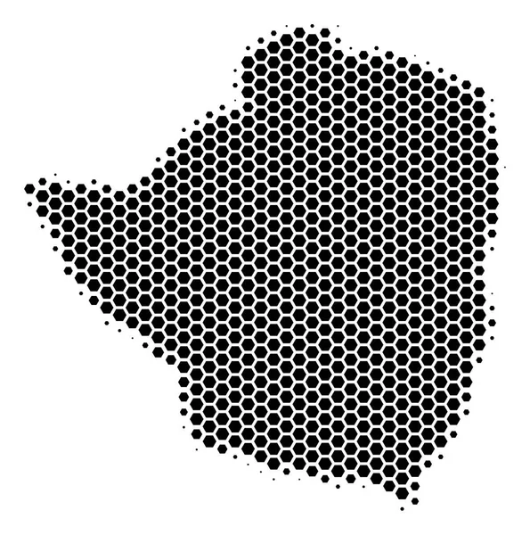 Altıgen yarı ton Zimbabve Haritası