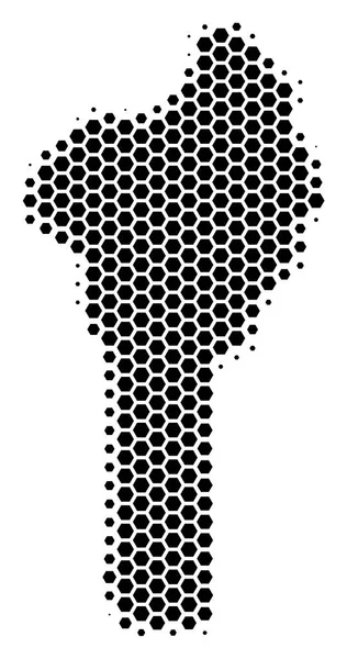 Altıgen yarı ton Benin Haritası