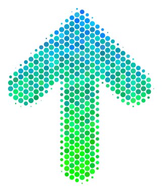 Yarı ton mavi-yeşil ok yönünde simgesi