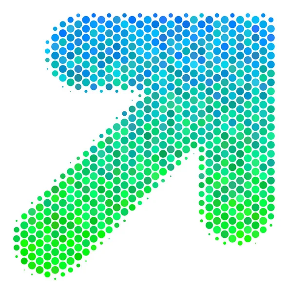 Напівтонові синьо Зелена стрілка вгору правою кнопці — стоковий вектор