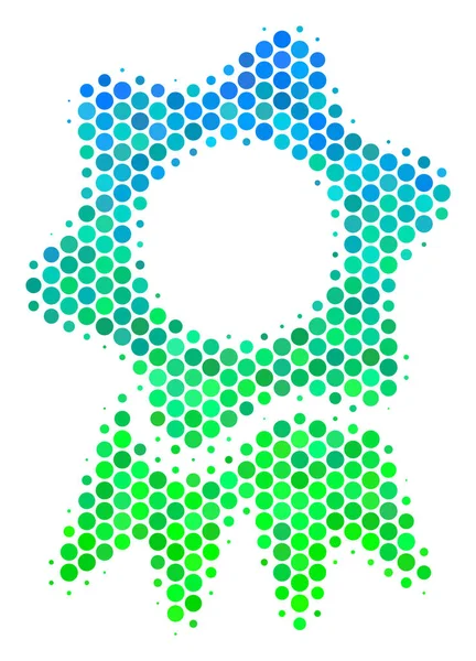 Halftone Blue-Green Award Icono — Vector de stock