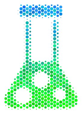 Yarı ton mavi-yeşil kimya simgesi