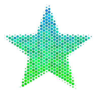 Yarı ton mavi-yeşil Fireworks yıldız simgesi