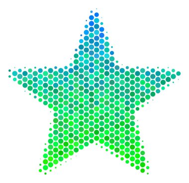 Yarı ton mavi-yeşil Fireworks yıldız simgesi