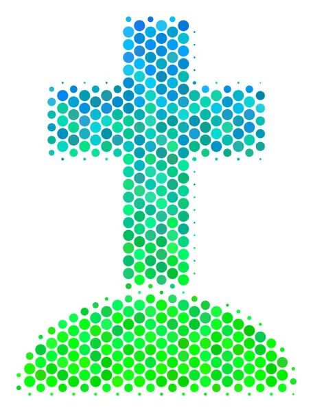 Ikona półtonów niebiesko zielony cmentarz — Wektor stockowy