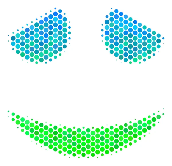 Μπλε-πράσινο αμηχανία χαμόγελο εικονίδιο μεσοτονικό — Διανυσματικό Αρχείο