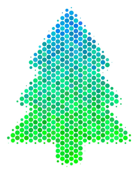 Halvton blå-grön-GranTree ikonen — Stock vektor