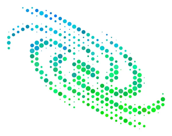 Halftone blauw-groene Galaxy pictogram — Stockvector