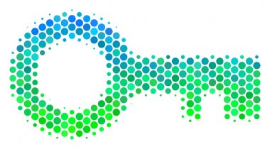 Yarı ton mavi-yeşil anahtar simgesi