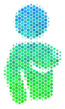 Yarı ton mavi-yeşil çıplak kadın simgesi