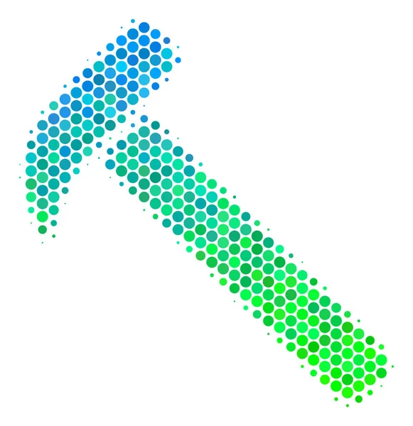 半色调蓝绿色锤图标 — 图库矢量图片