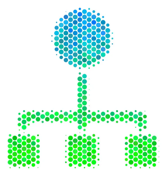 Μεσοτονικό ιεραρχία μπλε-πράσινο εικονίδιο — Διανυσματικό Αρχείο