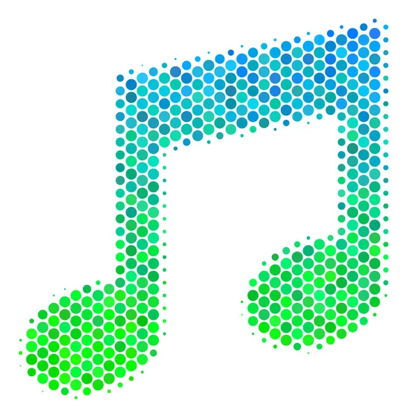 Icona di musica blu-verde mezzitoni — Vettoriale Stock