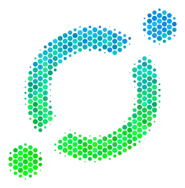 Félárnyék kék-zöld-csomópont kapcsolat ikon — Stock Vector
