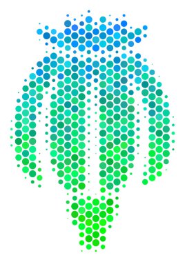 Yarı ton mavi-yeşil haşhaş simgesi