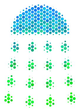 Yarı ton mavi-yeşil sprey akışı simgesi