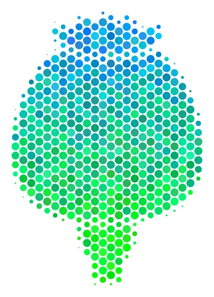 Polotónování máku modro zelená ikona — Stockový vektor