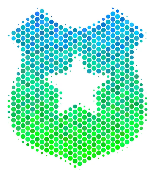 Icono de escudo de policía de tono medio azul-verde — Vector de stock