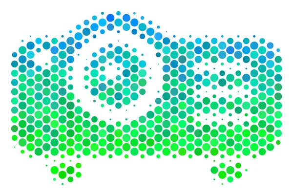 Halftone blauw-groene Projector pictogram — Stockvector