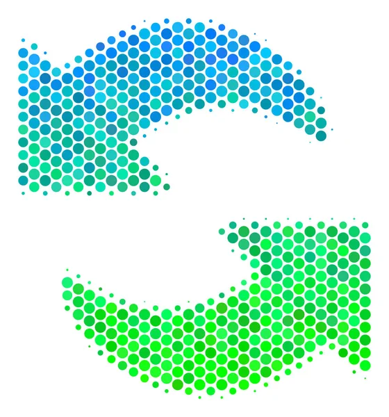 Pictogram voor Halftone-blauw-groene vernieuwen — Stockvector