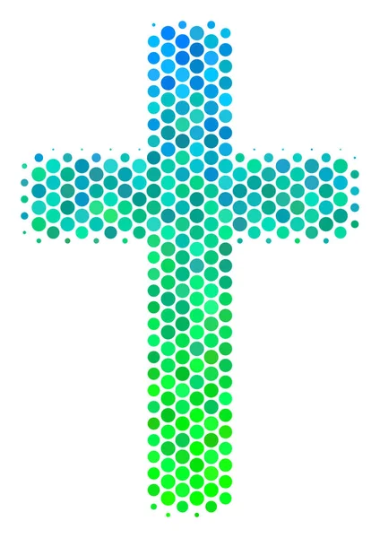 Icona a croce religiosa blu-verde mezzitoni — Vettoriale Stock