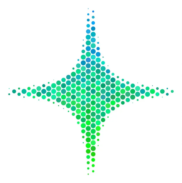 Halvton blå-gröna utrymme stjärnikonen — Stock vektor