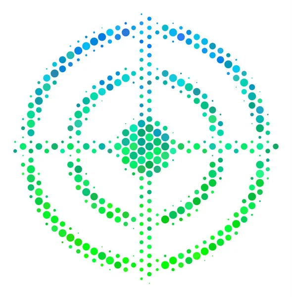 Halvton-blå-grön målikonen Bullseye — Stock vektor