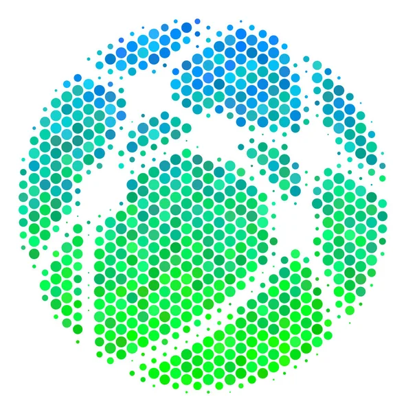 Félárnyék kék-zöld pókháló legel ikon — Stock Vector