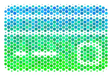 Yarı ton mavi-yeşil banka kartı simgesi