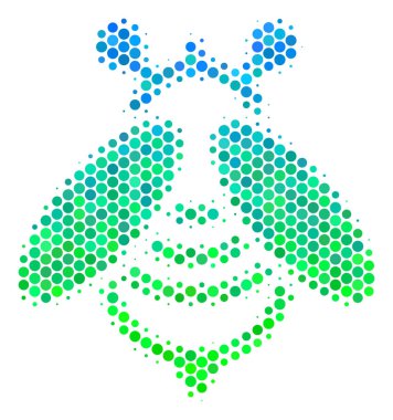 Yarı ton mavi-yeşil arı simgesi