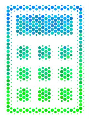 Yarı ton mavi-yeşil hesap makinesi simge