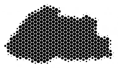 Nokta yarı ton Bhutan Haritası