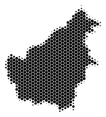 Nokta yarı ton Borneo Adası Haritası