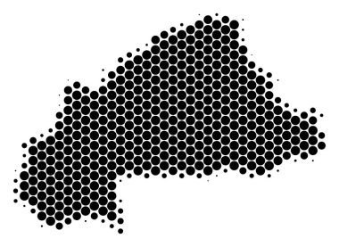 Nokta yarı ton Burkina Faso Haritası