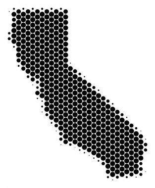 Nokta yarı ton California harita