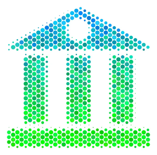 Budova banky polotónů modro zelená ikona — Stockový vektor