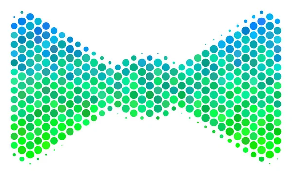 Meio-tom azul-verde arco gravata ícone —  Vetores de Stock