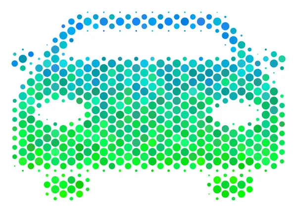 Icono de coche medio tono azul-verde — Vector de stock