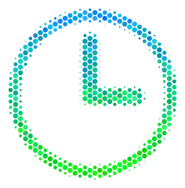 Ikona hodin modro zelené polotónů — Stockový vektor