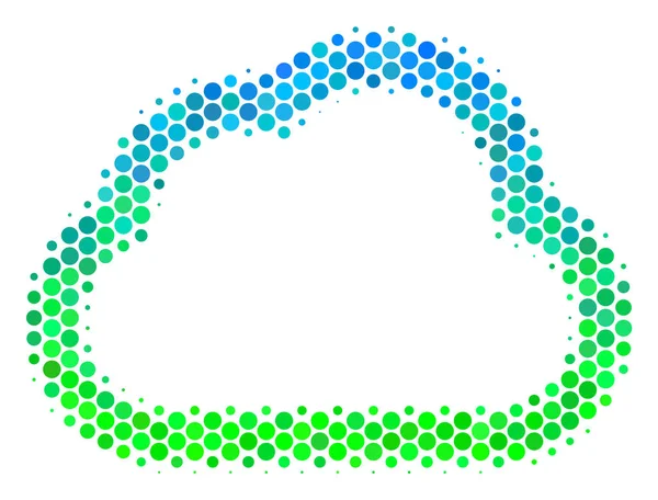 Halftone blauw-groene wolk pictogram — Stockvector