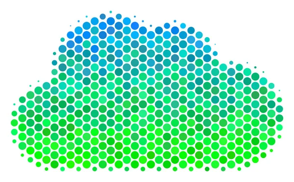 Полутоновая сине-зелёная икона облаков — стоковый вектор