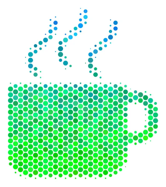 Αποχρώσεις του γκρι εικονίδιο φλιτζάνι καφέ μπλε-πράσινο — Διανυσματικό Αρχείο