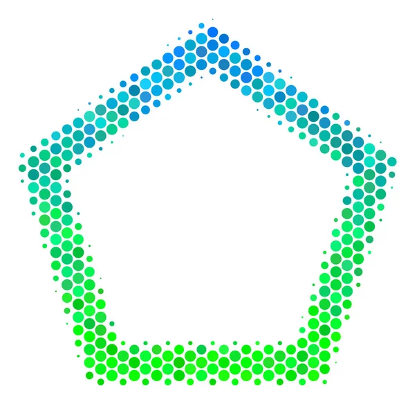 Εικονίδιο μπλε-πράσινο περίγραμμα Πεντάγωνο μεσοτονικό — Διανυσματικό Αρχείο