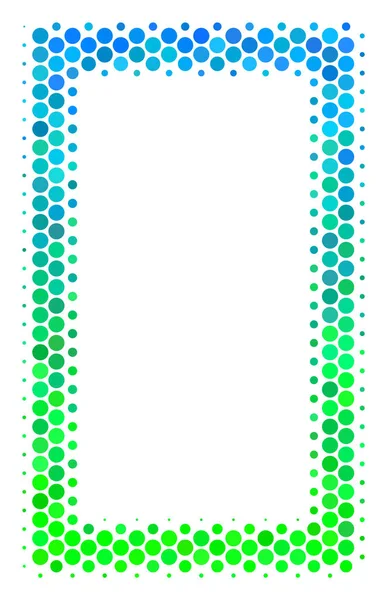 Halftone Blue-Green Contour Rectangle Icon — Stock Vector