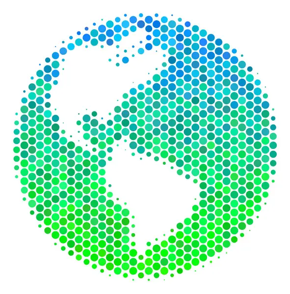 Icône Terre bleu-vert demi-teinte — Image vectorielle