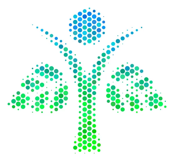 Polotónování modro zelená Eco muž ikona — Stockový vektor
