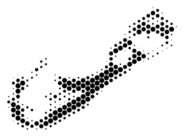 Dot Halftone Carte de l'île des Bermudes — Image vectorielle