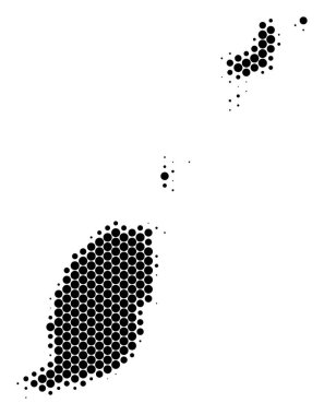 Nokta yarı ton Grenada harita